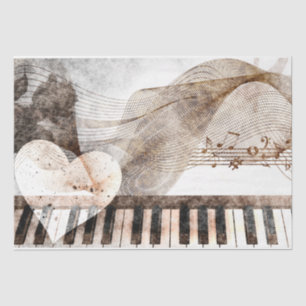 Art Collage Music Piano 30 Decoupage Seidenpapier