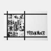 ART COLLAGE Schwarz & Weiß + Ihre Ideen Fußmatte (Vorderseite)