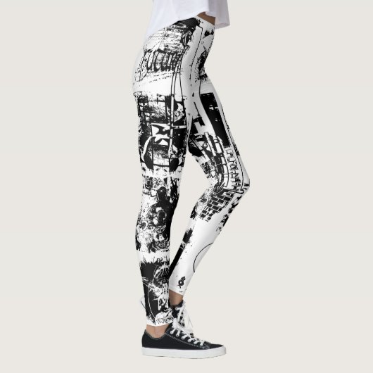 ART COLLAGE Schwarz & Weiß + Ihre Ideen Leggings (Rechts)