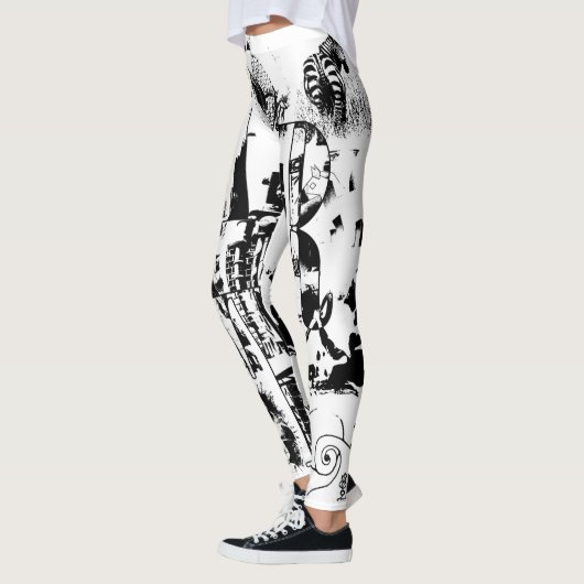 ART COLLAGE Schwarz & Weiß + Ihre Ideen Leggings (Links)