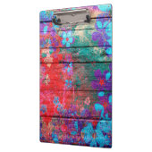 Art Color Blume Malerei auf Holz #2 Klemmbrett (Links)