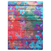 Art Color Blume Malerei auf Holz #2 Klemmbrett (Rückseite)