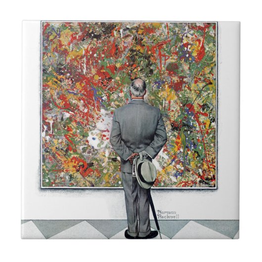 Art Connoisseur von Norman Rockwell Fliese (Vorderseite)