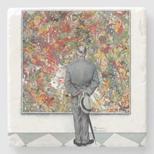 Art Connoisseur von Norman Rockwell Steinuntersetzer (Vorderseite)