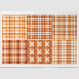 Art Craft Fall Thema Orange Brown Kariertes Muster Seidenpapier