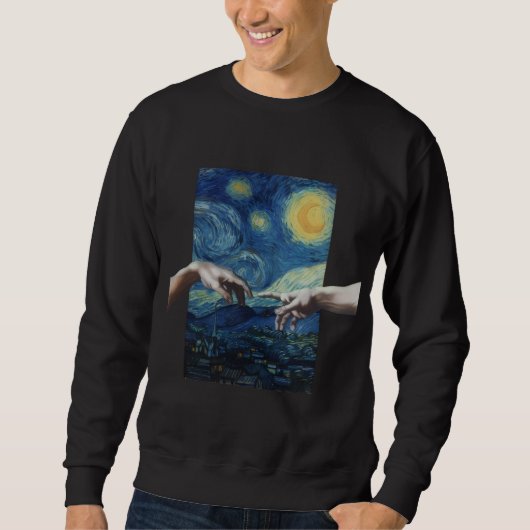 Art Creation Hands Starry Night Sweatshirt (Vorderseite)