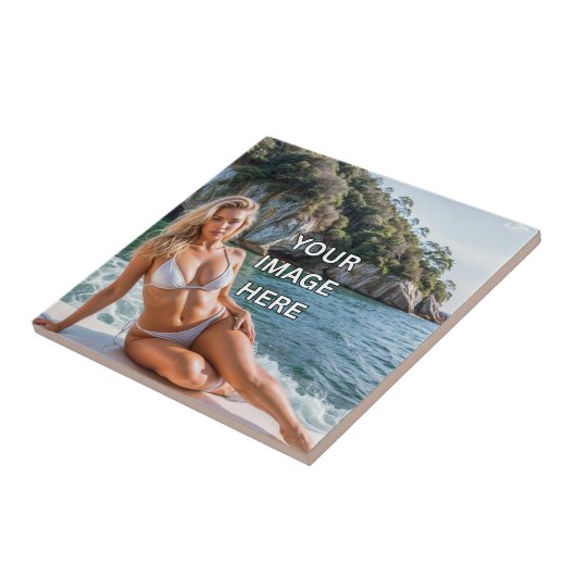 ART! 🎨 Custom Ceramic Tile – Add Image or Text Fliese (Seite)