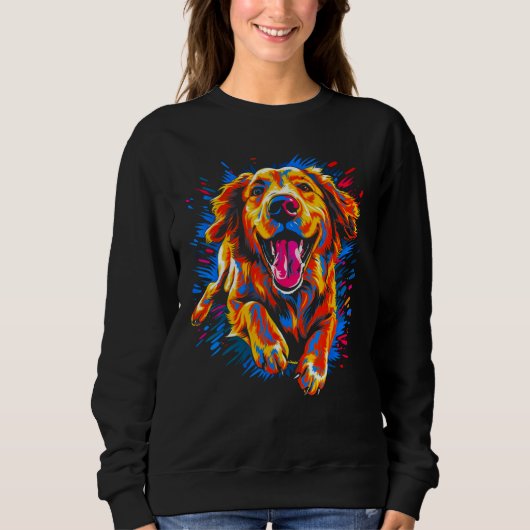 Art Cute Golden Retriever Dog Sweatshirt (Vorderseite)