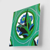 Art Deco #11 von Seguy im Emporio Moffa Quadratische Wanduhr (Winkel)