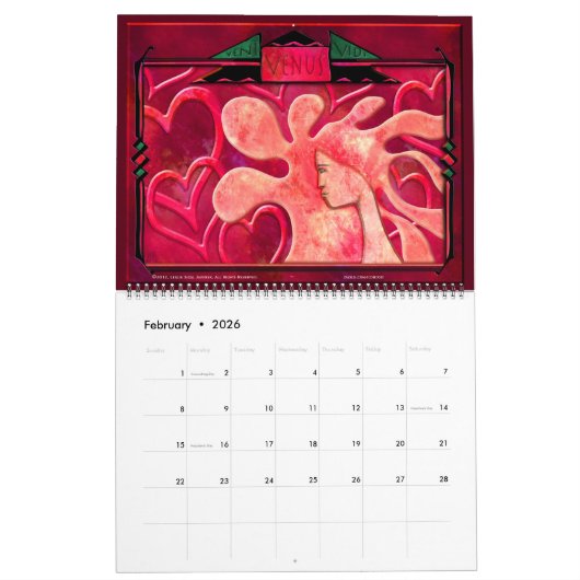 Art Déco - 12 Monate - Personalisiert Kalender (Feb 2026)
