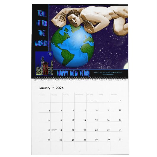 Art Déco - 12 Monate - Personalisiert Kalender (Jan 2026)