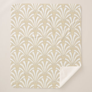 Art Deco 1920 Elegant White & Cream Palmettos Sherpadecke