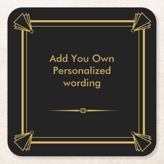 Art Deco 1920 personalisierter Untersetzer (Vorderseite)