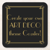 Art Deco 1920 personalisierter Untersetzer (Vorderseite)