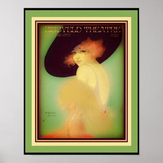 Art Deco 1920 Ziegfeld Theater Poster (Vorne)