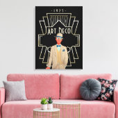 Art Deco 1920er Dapper Gent Gold Frame Black Leinwanddruck (Insitu (Wohnzimmer))
