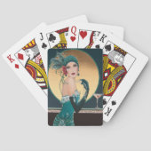 Art Deco 1920er Flapper Girl Playing Cards Spielkarten (Rückseite)