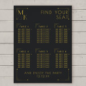 Art Déco 1920er Hochzeit 6 Tischübersicht Poster