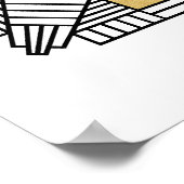 Art Deco 1920er Jahre Begrüßungszeichen in Weiß un Poster (Ecke)