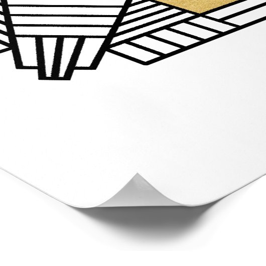 Art Deco 1920er Jahre Begrüßungszeichen in Weiß un Poster (Ecke)