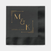 Art Deco 1920er Jahre Hochzeitsfoil Napkins Servietten Mit Folie (Vorderseite)