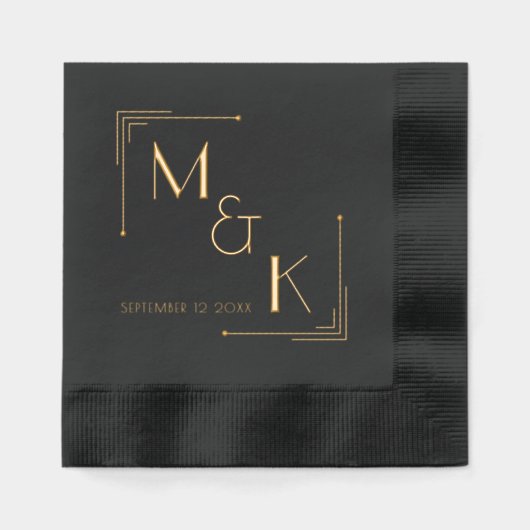 Art Deco 1920er Jahre Hochzeitsfoil Napkins Servietten Mit Folie (Vorderseite)