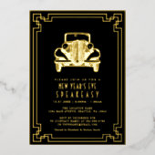 Art Deco 1920er Jahre Silvesterabend-Party Folieneinladung (Vorderseite)