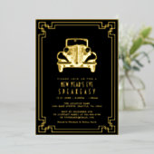 Art Deco 1920er Jahre Silvesterabend-Party Folieneinladung (Stehend vorne)