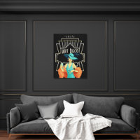 Art Deco 1920er Lady Cocktail Gold Frame Black