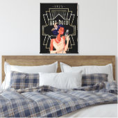 Art Deco 1920er Lady Singer Gold Frame Black Leinwanddruck (Insitu (Schlafzimmer))