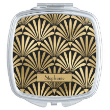 Art Deco 1920er Personalisiert Black | Goldmuster