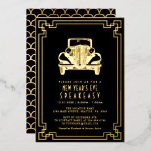 Art Deco 1920er Silvesterparty Folieneinladung