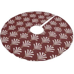 Art Deco 1920s Palmettos in Cranberry & White Polyester Weihnachtsbaumdecke