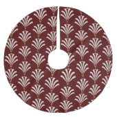 Art Deco 1920s Palmettos in Cranberry & White Polyester Weihnachtsbaumdecke (Vorderseite)