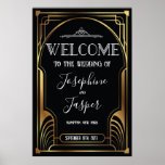 Art Deco 1920s Schwarz-Gold-Begrüßungszeichen Poster<br><div class="desc">Art Deco 1920er Jahre Roaring 20er Jazz Age Birthday Anniversary Brautparty Shower Holiday Corporate Black and Gold Welcome Sign</div>