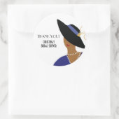 Art Deco 1930er Frauen im Black Hat Brautparty Runder Aufkleber (Tasche)