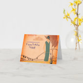 Art Deco 1930s Geburtstag Karte (Gelbe Blume)