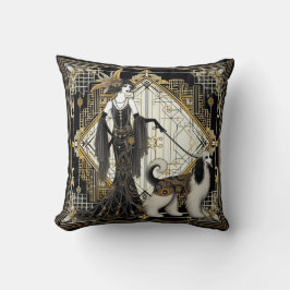 Art Deco 200 Elegante Frauen und Hunde Kissen