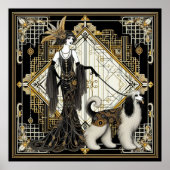 Art Deco 200 Elegante Frauen und Hunde Poster (Vorne)