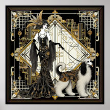 Art Deco 200 Elegante Frauen und Hunde