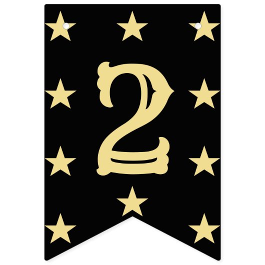 Art Deco 2024 Glückliches neues Jahr Party Schwarz Wimpelkette (Erste Fahne)