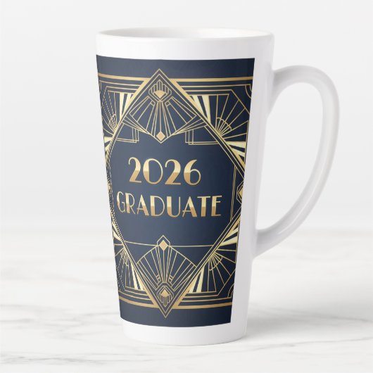Art Deco 2026 Graduate Mug Milchtasse (Rechts)