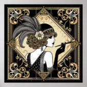 Art Deco 20 Flapper Nr. 2 Poster (Vorne)