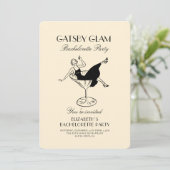 Art Deco 20 Vintag Bachelorette Einladung (Stehend Vorderseite)