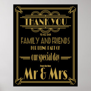 Art Deco 20's Art Hochzeitsposter Poster
