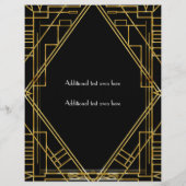Art Deco 20's Black Gold Glam Event Flyer Poster (Hinten)