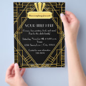 Art Deco 20's Black Gold Glam Event Flyer Poster (Hand)