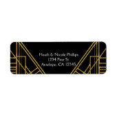 Art Deco 20's Gold & Black Gatsby Adresse Labels (Vorne)