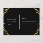 Art Deco 20's Gold & Black Gatsby Event Postkarte (Rückseite)
