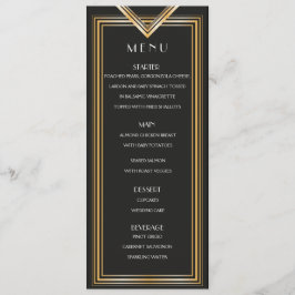 Art Deco 20s Menu Card | Gatsby-inspiriert Party Menükarte